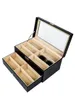 Portable Glasses Organizer Multislot Eyeglasses Storage Display Travel Folding Sunglasses PU Leather Case 231229