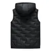 Gilets pour hommes Chaud Confortable Hommes Gilet À Capuche Sans Manches Gilet D'hiver Manteau Avec Poches Fermeture À Glissière Placard Casual Multicolore Pour L'automne