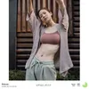 Camisas activas Otoño Invierno Yoga cárdigan con hombros al aire libre Fitness capa de longitud media cómodo abrigo cálido elástico suave Top