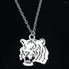 Chains 20pcs Fashion Necklace 27x24mm Roaring Tiger Head Pendants Short Long Women Men Colar Gift Jewelry Choker