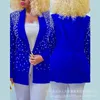 Kvinnors kostymer 2024 Autumn Winter Fashion Clothing Solid Color Bubble Beads Stor lapel långärmad dräkt