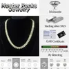 Master Rocks Sieraden Geclusterde Sterling Sier 10Mm Iced Out VVS Moissanite Tennisketting