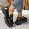 Kleid Schuhe Loafers Für Frauen 2023 Frühling Dicken sohlen Student Slip-on Retro Britischen Stil Trendy Schwarz frauen zapatos para Mujeres