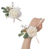 Ensemble de fleurs décoratives, 2 pièces, Corsage et poignet, bracelet à fleurs de bal avec Clip arrière pour cérémonie de mariage, décor de fête d'anniversaire