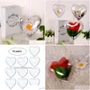 Décoration de fête 15pair en forme de coeur Tress de Noël transparent ouvert en plastique transparent acrylique remplissable boule ornement cadeau présent boîte Dhisg