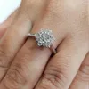 Wedding Rings Fashion Snowflake Flower Shaped Round Cut White Cubic Zirconia For Women Charm Jewelry Bridal Engagement Band