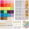 7300pcs Polymer Clay Beads Set Colorful Flat Chip Beads For Boho Bracelet Necklce Letter/Gold Beads Making Accessories Kit DIY 231229