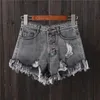 Women's Shorts Jeans New Arrival Casual Summer Denim Women Shorts High Waists Furlined Legopenings Plus Size Sexy Frayed Hole Short Ripped Jeans