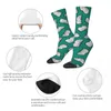 Men's Socks All Seasons Crew Stockings Bookish Reading Pattern In Jade Harajuku Long Accessories For Men Women Christmas Gifts