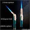 Lighters Torch Gas Gun Lighter Metal Windproof Elbow Cigar Cigarette Refill Jet Bbq Kitchen Cooking Tool Jewelry Welding Gifts Drop Dh8Yl