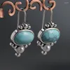 Boucles d'oreilles pendantes vintage turquoise avec fausses perles pour femmes et filles