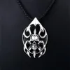 Pendentif Colliers Collier en acier inoxydable pour hommes Punk Flame Skull Gothic Party Bijoux Cadeau pour moto Riders225t