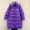 Jacken Dicke Warme Winter Übergroßen Ente Unten Mantel Frauen Vintage Lila Lose Weibliche Lange Jacke Parka Outwear Mode Inkeo 1o065