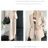 Kvinnors tvådelade byxor 2023 exklusiv kostym Set High Sense Mid Length Flare Style 2-Piece Korean Fashion Clothes Women