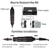 Machine Professional Tattoo Hine Pen Kit Rotary Tattoo Pen met cartridge naalden permanente make -up tattoo hine set voor beginners