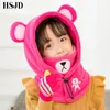 Cute Cartoon Children Winter Animal Bear Ski Masks Hats Kids Baby Thermal Fleece Balaclava Face Beanies Warmer Skullies hats 231229