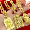 Halskette aus 18 Karat Gelbgold für Damen und Herren, hohler Guanyin-Golddrachen-Anhänger, Halskette, Hochzeit, Verlobung, verblasst nicht, Schmuck, Geschenk, 231229