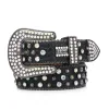 Momen Fashion Mirror Quality Rhinestone Belt Rock Gold Backle Men Crystal Belts幅3.8cm側の金属青銅のバックルベルト