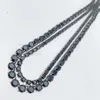 Black CZ Tennis Necklace Iced Out Cubic Zirconia Diamond rostfritt stålkedja Fabrikspris