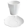 Dinnerware Sets Decor Water Cup Ceramic Saucer Milk Drinking European Style White Afternoon Tea Office