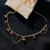 Fashion gold chain L letter necklace bracelet for women party wedding engagement lovers gift jewelry with box261x
