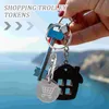 Keychains 4st Shopping Trolley Tokens Keychain Pendants Cart Token Metal Keyring Ornaments
