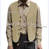 Blazers Men's Suit Vest Single Breasted Suede Leather Chalecos Casual Party Shopping Wedding Dress Waistcoat