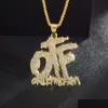 Pendant Necklaces Iced Out Otf Necklace With Cuban Link Chain For Men Women Rapper Jewelry Accessories 231216 Drop Delivery Pendants Dhpkm