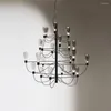 Chandeliers Postmodern Iron Glass Art Deco Chandelier Lighting Suspension Luminaire Lampen Lustre For Foyer