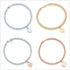 Brins de perles 100% 925 argent Sterling étiquette amour Original classique en forme de coeur or rose perle Bracelet femmes bijoux cadeaux Persona285Q