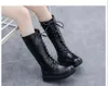 Boots Girls Leather Black Sneakers Autumn Winter Keep Warm Children Fashion Toddler Kids Snow Large Size