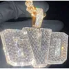 Niestandardowy Hiphop Sterling Sier Out Out Out Emerald Cut vvs moissanite Letter Wiselant