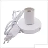 Bases de suporte de lâmpada Bases de metal polido Base de mesa 180cm Cabo E27 E26 Suporte com interruptor Onoff UE EUA Plug In Parafuso para mesa Drop Deli Dhxed