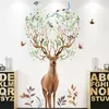 Autocollants créatif nordique animal grand cerf bois branches d'oiseau d'oiseau autocollant auto-adhésif PVC salon amovible décoration chambre 21