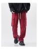 Men's Pants American Retro High Street Loose Multi-Pocket Red Workwear And Women's Tide Dragging Casual Soft