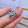 925 Sterling Zilver Geslaagd Test Klassieke Moissanite Diamant Vierkante Vorm Oorbellen D Kleur VVS Mode Luxe Sieraden Gift306J