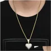 Hanger Kettingen 18K Goud Gebroken Hart Ketting Hip Hop Koper Kubieke Zirkoon Sieraden Set 60Cm Kettingen Combinatie Gezamenlijke Harten Diamon Dhvjr