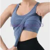 LU 2023 Senza maniche Ebb To Street Canotte Yoga Donna Vest con reggiseno imbottito Allenamento Fitness Atletica LL T-shirt sportiva