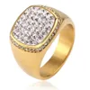 Hip Hop US 8 till 13 Size Ring All Iced Out High Quality Micro Pave CZ Rings Women Men Gold Ring for Love Gift244k