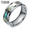 TIGRADE 6 8MM vert ormeau incrusté bague en carbure de tungstène pour homme finition polie hommes bande de mariage fiançailles bijoux de mode Y1124323h