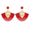 Dangle Chandelier Bohemia Fan Shaped Tassel Earrings For Women Exaggerated Big Statement Fringed Vintage Drop Delivery Jewelry Dhpzf