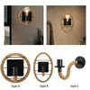 Wall Lamp Light Home Decor Indoor Rustic Rope Sconce Mounted For Bathroom Living Room Porch Entrance Corridor