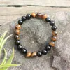 Kettingen 8mm natuursteen kralen, zwarte onyx, tijgeroog, beschermend, japamala sets, spirituele sieraden, meditatie, inspirerend, 108 mala kralen