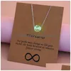 Chokers Luminous Pendant Card Necklace Pentagram Love Heart Shape Wholesale Drop Delivery Jewelry Necklaces Pendants Dh3Zi