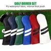 Golf Club Covers Set of 3 Pieces Driver Headcover for 1Driver460cc 2 Fairway Woods Size with Rotating Number Plate 231229