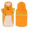 Dog Apparel Pet Raincoat Pu Waterproof Big Poncho Outdoor Reflective Drop Delivery Otqn6