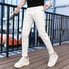 Women's Pants & Capris designer Xintang New Product White Jeans for Men's European Goods Spring/Summer Slim Fit Small Feet Elastic Casual Crop Trend VD0E