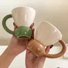 Coffee Pots Creative Triangle Cup Ink Splash Ceramic Breakfast Milk Contrast Color Lovely Home Mug Couple Cups 300ml