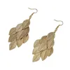 Boucles d'oreilles à clous, Style Ins, couleur porte-bonheur, neuf feuilles, bijoux, accessoires en cuivre, vente en gros