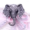 Broches de elefante na moda, broche para homens, strass, animais, joias finas, cor dourada, cristal vintage, presente de natal